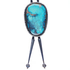 1986 Huge 130ct Bisbee Turquoise sterling silver bolo tie - Estate Fresh Austin