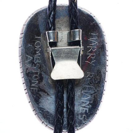 1986 Huge 130ct Bisbee Turquoise sterling silver bolo tie - Estate Fresh Austin