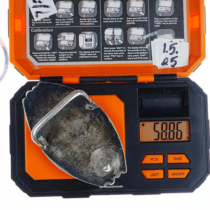 Vintage Native American Modernist silver Chrysocolla belt buckle - Estate Fresh Austin