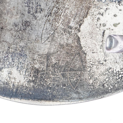 Vintage Native American Modernist silver Chrysocolla belt buckle - Estate Fresh Austin