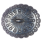 Vintage Navajo hand stamped sterling silver belt buckle 1 - Estate Fresh Austin