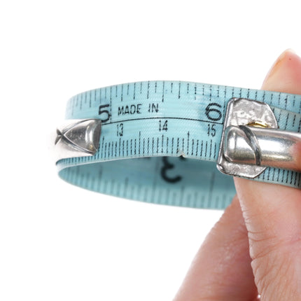 6" Vintage Navajo chiseled silver cuff bracelet - Estate Fresh Austin