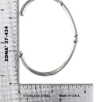 6" Vintage Navajo chiseled silver cuff bracelet - Estate Fresh Austin