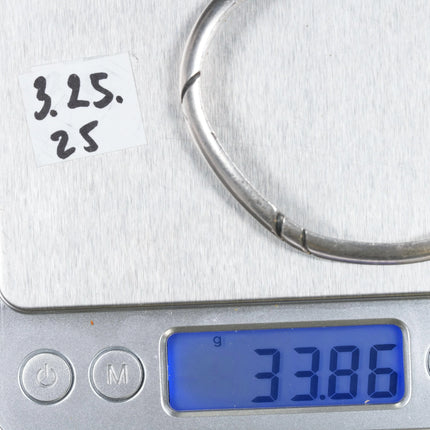 6" Vintage Navajo chiseled silver cuff bracelet - Estate Fresh Austin