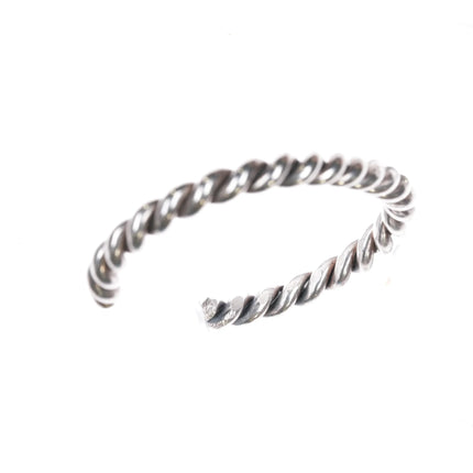 6" Vintage Navajo silver thick twisted wire cuff bracelet - Estate Fresh Austin
