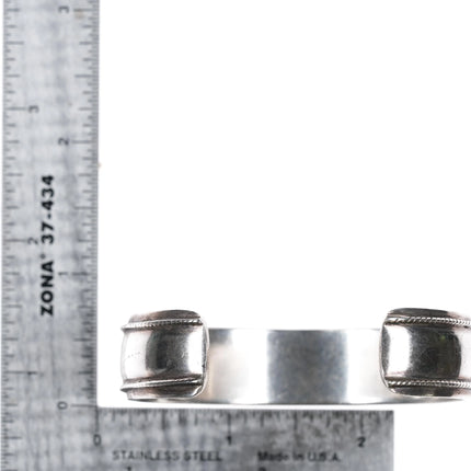 6.625" Tahe Navajo silver twisted wire border cuff bracelet - Estate Fresh Austin