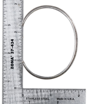 6.625" Tahe Navajo silver twisted wire border cuff bracelet - Estate Fresh Austin