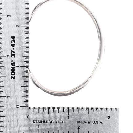 6.375" Navajo silver convex cuff bracelet with hand stampings - Estate Fresh Austin