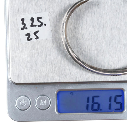 6.375" Navajo silver convex cuff bracelet with hand stampings - Estate Fresh Austin