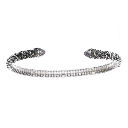 6.625" Lagos Caviar 6mm Amethyst cuff bracelet - Estate Fresh Austin