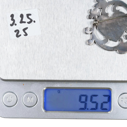 Retired James Avery Heart with flowers pin sterling silver - Estate Fresh Austin