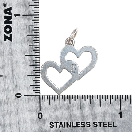 James Avery double hearts charm sterling silver - Estate Fresh Austin