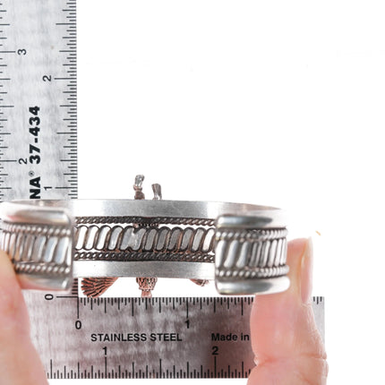 6.25" Vintage Tahe Navajo sterling eagle dancer cuff bracelet - Estate Fresh Austin