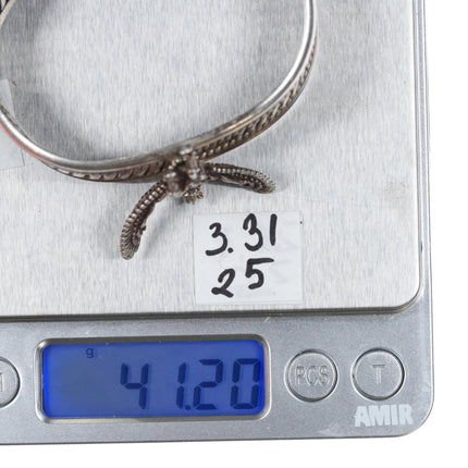 6.25" Vintage Tahe Navajo sterling eagle dancer cuff bracelet - Estate Fresh Austin