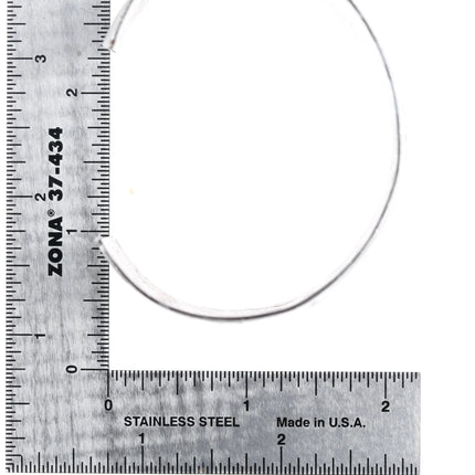 7.25" Vintage E Navajo silver chip inlay wide band cuff bracelet - Estate Fresh Austin