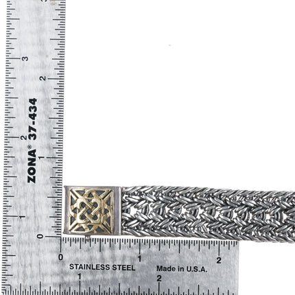 6.12" Retro Helen Chantler Sterling/18k Celtic knot woven link bracelet - Estate Fresh Austin