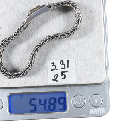 6.12" Retro Helen Chantler Sterling/18k Celtic knot woven link bracelet - Estate Fresh Austin