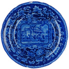 c1830 Doric Villa Regents Park London Historical Staffordshire dark blue plate - Estate Fresh Austin