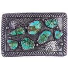 c1960's Vintage Zuni silver turquoise nugget belt buckle - Estate Fresh Austin