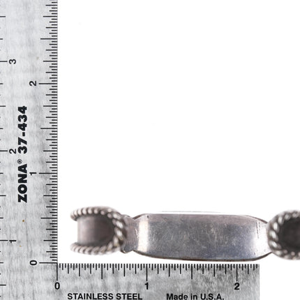 6.5" 1940's Lone Mountain turquoise sterling navajo twisted silver cuff bracelet - Estate Fresh Austin