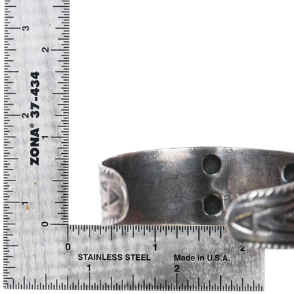 7" 1930's Navajo Fred Harvey Whirling Logs Snakes green turquoise cuff bracelet