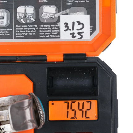 6.625" 1930's Navajo ingot silver cuff bracelet with 5 turquoise stones - Estate Fresh Austin