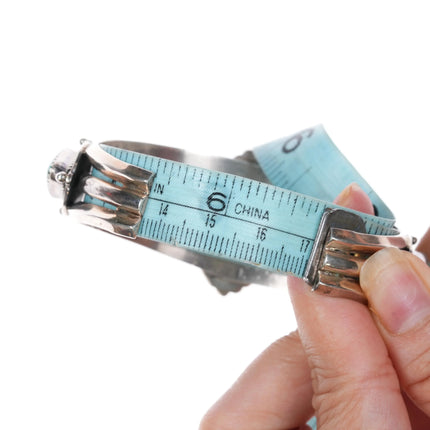 6.625" Ray Bennett Navajo Sterling and turquoise 5 stone cuff bracelet - Estate Fresh Austin