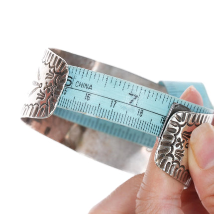 7.5" 30's Navajo Fred Harvey cluster turquoise cuff bracelet with rabbits - Estate Fresh Austin