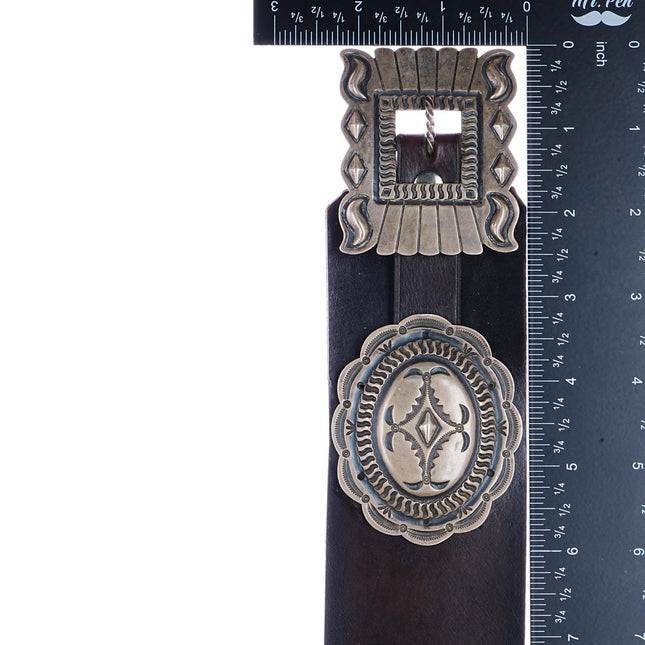 37"-40" Louis D McCabe Navajo Sterling concho belt - Estate Fresh Austin