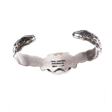 7" John Hartman Durango Silver Seven Dwarves Chalcosiderite cuff bracelet - Estate Fresh Austin