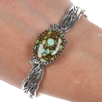 7" John Hartman Durango Silver Seven Dwarves Chalcosiderite cuff bracelet - Estate Fresh Austin