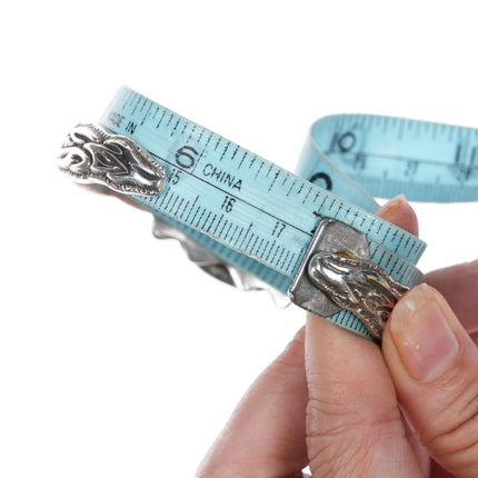 7" John Hartman Durango Silver Seven Dwarves Chalcosiderite cuff bracelet - Estate Fresh Austin