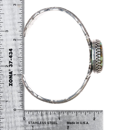 7" John Hartman Durango Silver Seven Dwarves Chalcosiderite cuff bracelet - Estate Fresh Austin