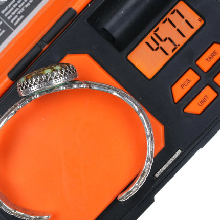 7" John Hartman Durango Silver Seven Dwarves Chalcosiderite cuff bracelet - Estate Fresh Austin