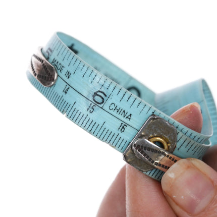 6.5" 30's-40's Zuni sterling and turquoise slim stacker row cuff bracelet - Estate Fresh Austin