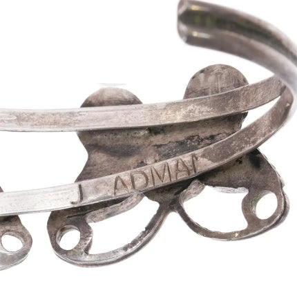 6.625" Julia Cadman Navajo silver Zuni style butterfly cuff bracelet - Estate Fresh Austin