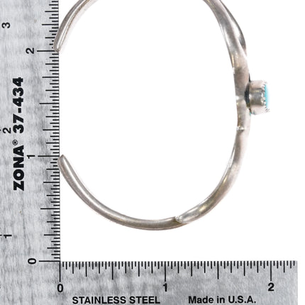 6.25" Nellie Tso Navajo Atkinson Trading post silver cuff bracelet turquoise - Estate Fresh Austin