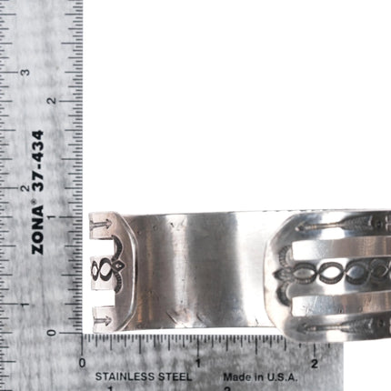 6.75" 30's-40's Vintage Navajo silver green turquoise cuff bracelet - Estate Fresh Austin