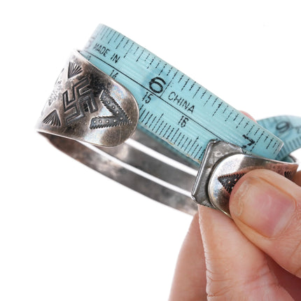 6.5" c1930 Navajo Fred Harvey Whirling Logs thungerbird turquoise cuff bracelet - Estate Fresh Austin