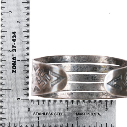 6.5" c1930 Navajo Fred Harvey Whirling Logs thungerbird turquoise cuff bracelet - Estate Fresh Austin