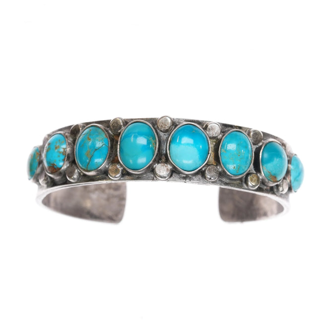 6.5" Vintage Navajo Whirling logs Butterfly stamped ingot silver cuff bracelet - Estate Fresh Austin