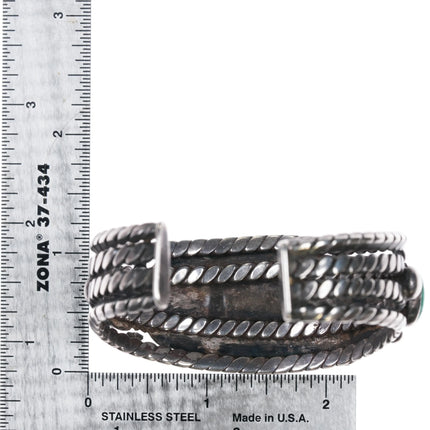 6.75" 30's-40's Vintage Navajo silver 5 stone Royston turquoise cuff bracelet - Estate Fresh Austin