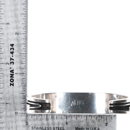 6.375" Albert Nells Navajo silver high grade spiderweb turquoise cuff bracelet - Estate Fresh Austin