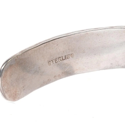 6.375 southwestern sterling hammered edge stacker cuff bracelet - Estate Fresh Austin