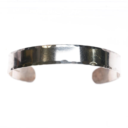 6.375 southwestern sterling hammered edge stacker cuff bracelet - Estate Fresh Austin