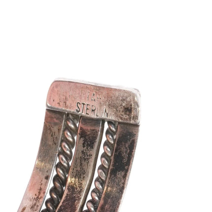6.25" Tahe Sterling Navajo silver twisted wire cuff bracelet - Estate Fresh Austin