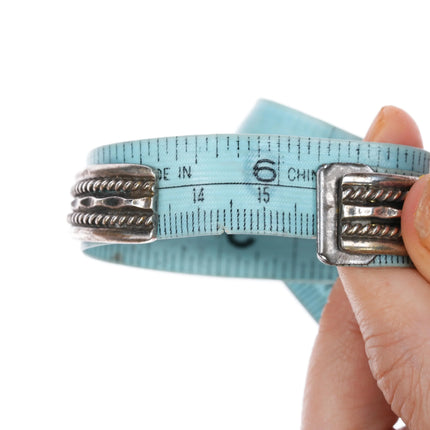 6.25" Tahe Sterling Navajo silver twisted wire cuff bracelet - Estate Fresh Austin