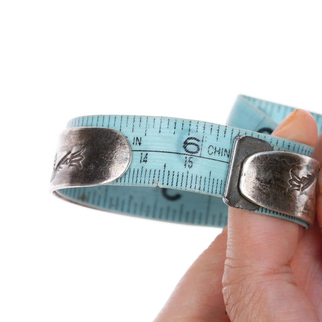 6.25" 20's-30's Navajo ingot silver cuff bracelet with nice stampings - Estate Fresh Austin