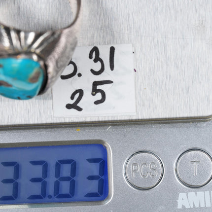 sz12 Harry H Begay Navajo vintage sterling ring w/turquoise - Estate Fresh Austin