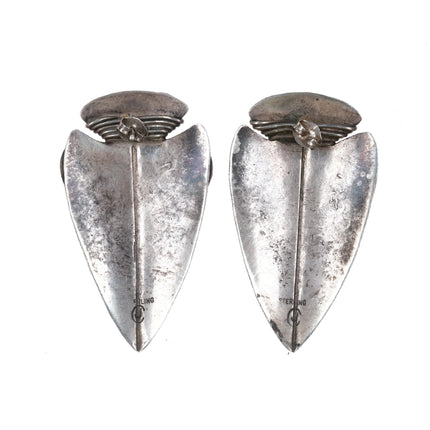 Vintage Southwestern sterling bull skull arrowhead earrings - Estate Fresh Austin